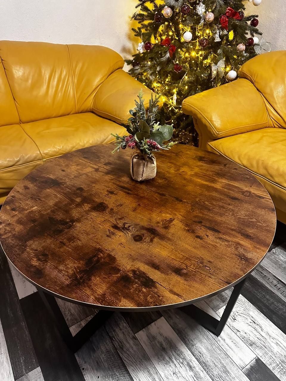 Стол журнальний коричневий столик кофейний 88×88×45