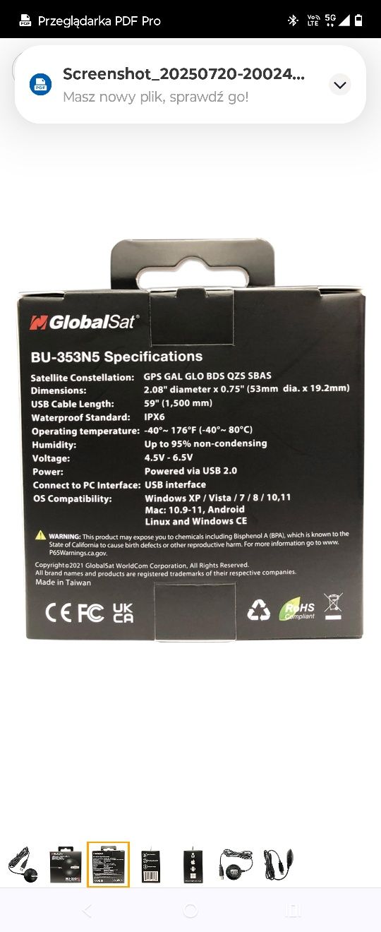 Odbiornik USB GPS