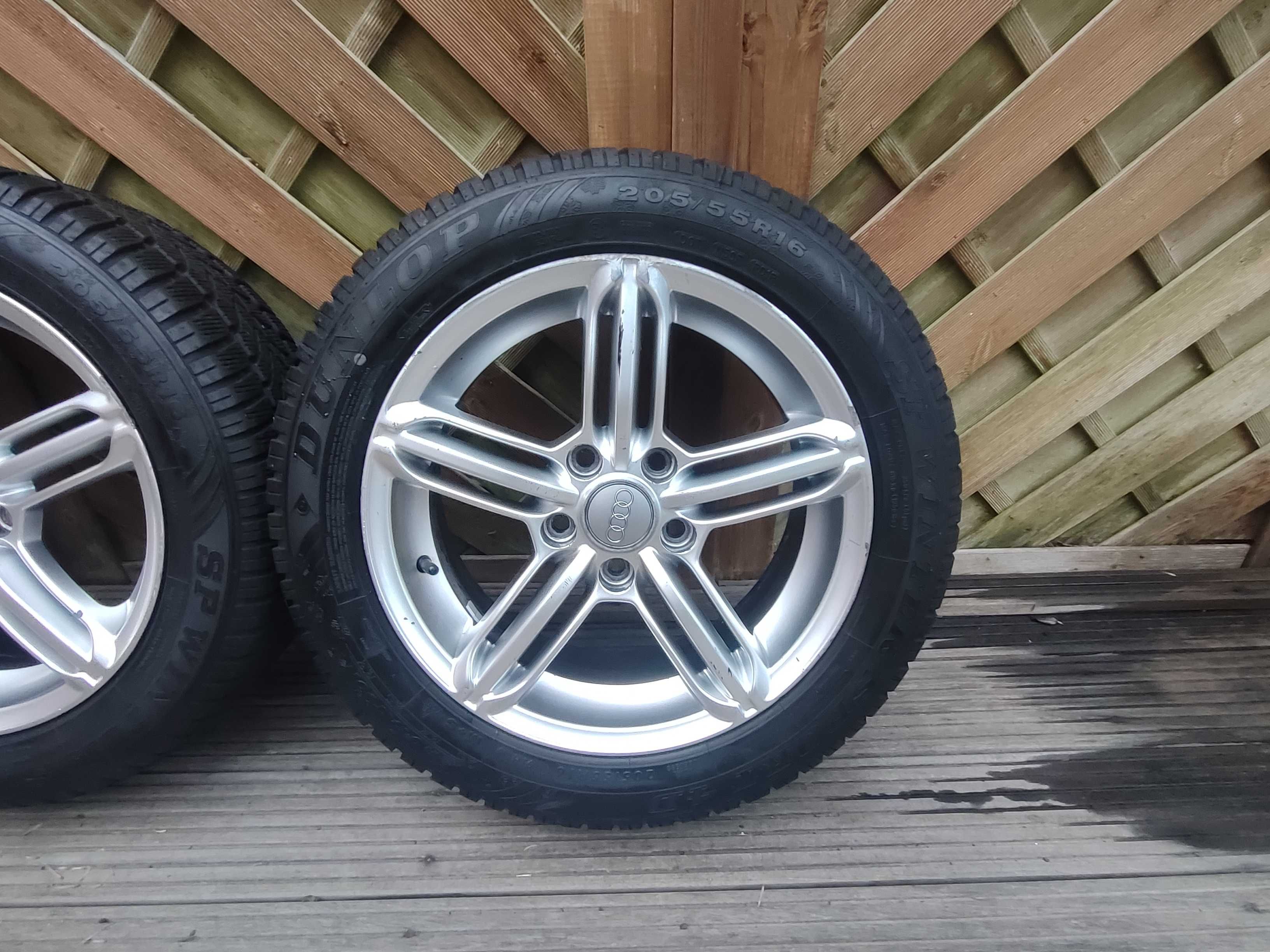 ALUFELGI 16 AUDI 5X112 Z OPONAMI zimowymi Bierznik 8mm!!