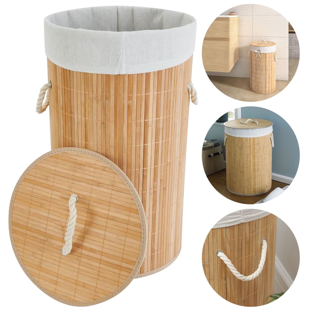 Kosz bambusowy na pranie