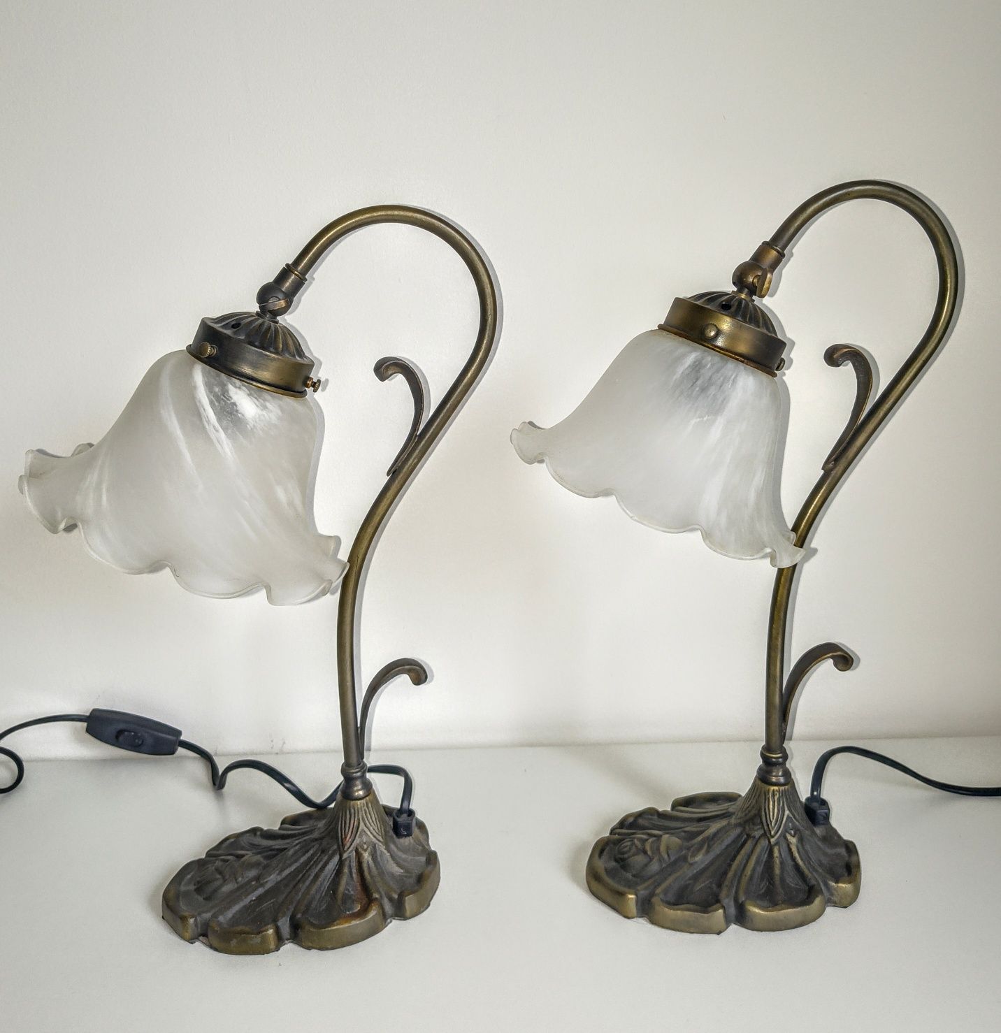 2 lampy stołowe / nocne / biurowe "kwiat" Art deco