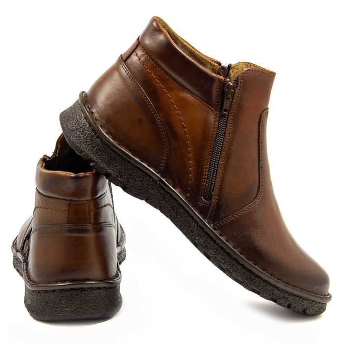 Trzewiki męskie BUTY ocieplane skóra POLSKIE szerokie haluksy 128