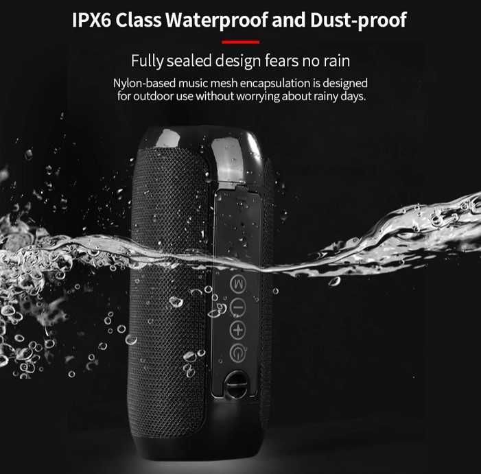 Coluna Bluetooth a prova de agua, Radio FM, 10W