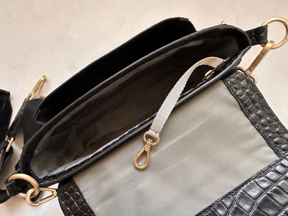 Daag torebka mini Madeline czarna crocco skóra naturalna