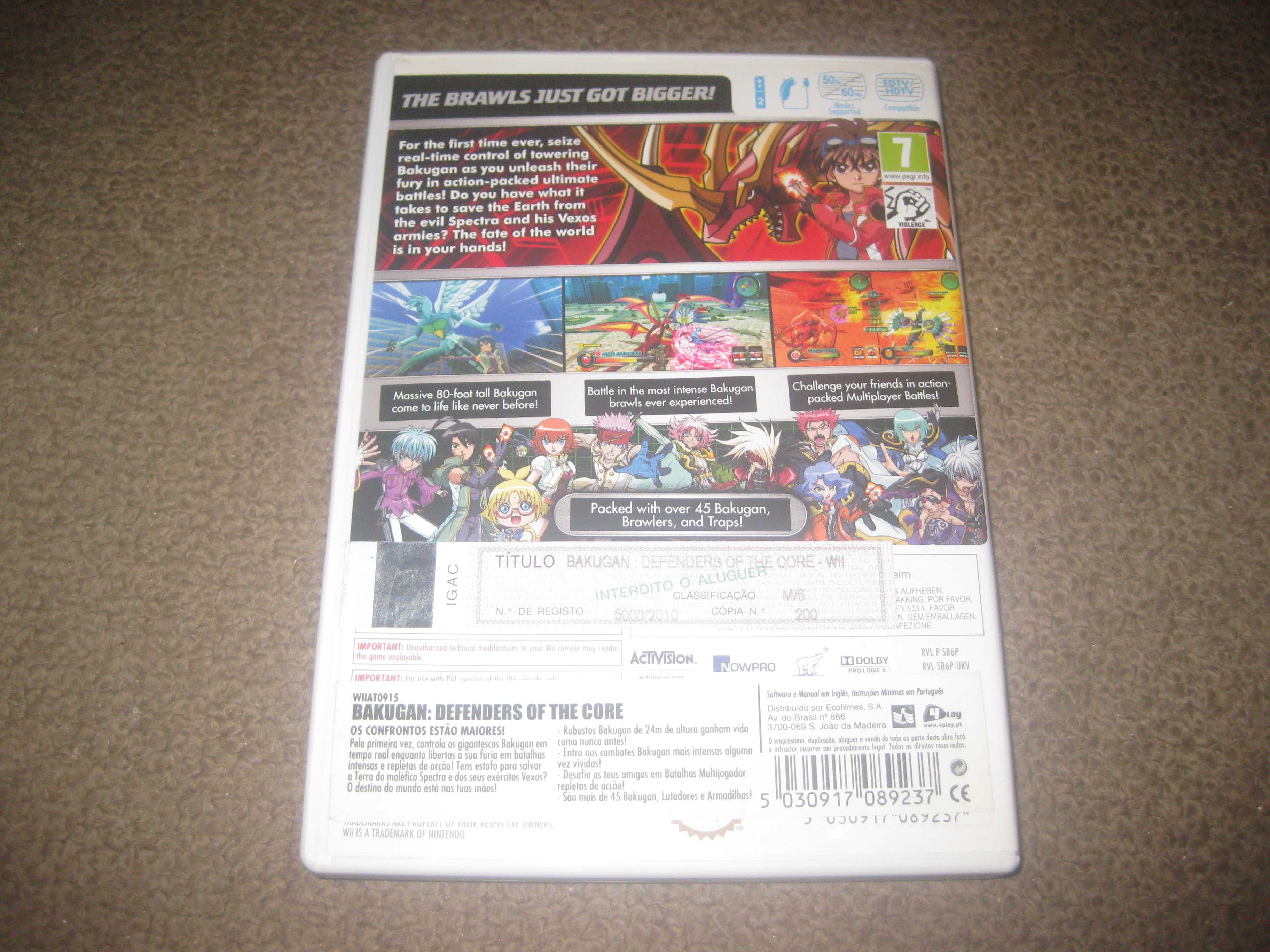 Jogo "Bakugan: Defenders Of The Core" para a Nintendo Wii/Completo!