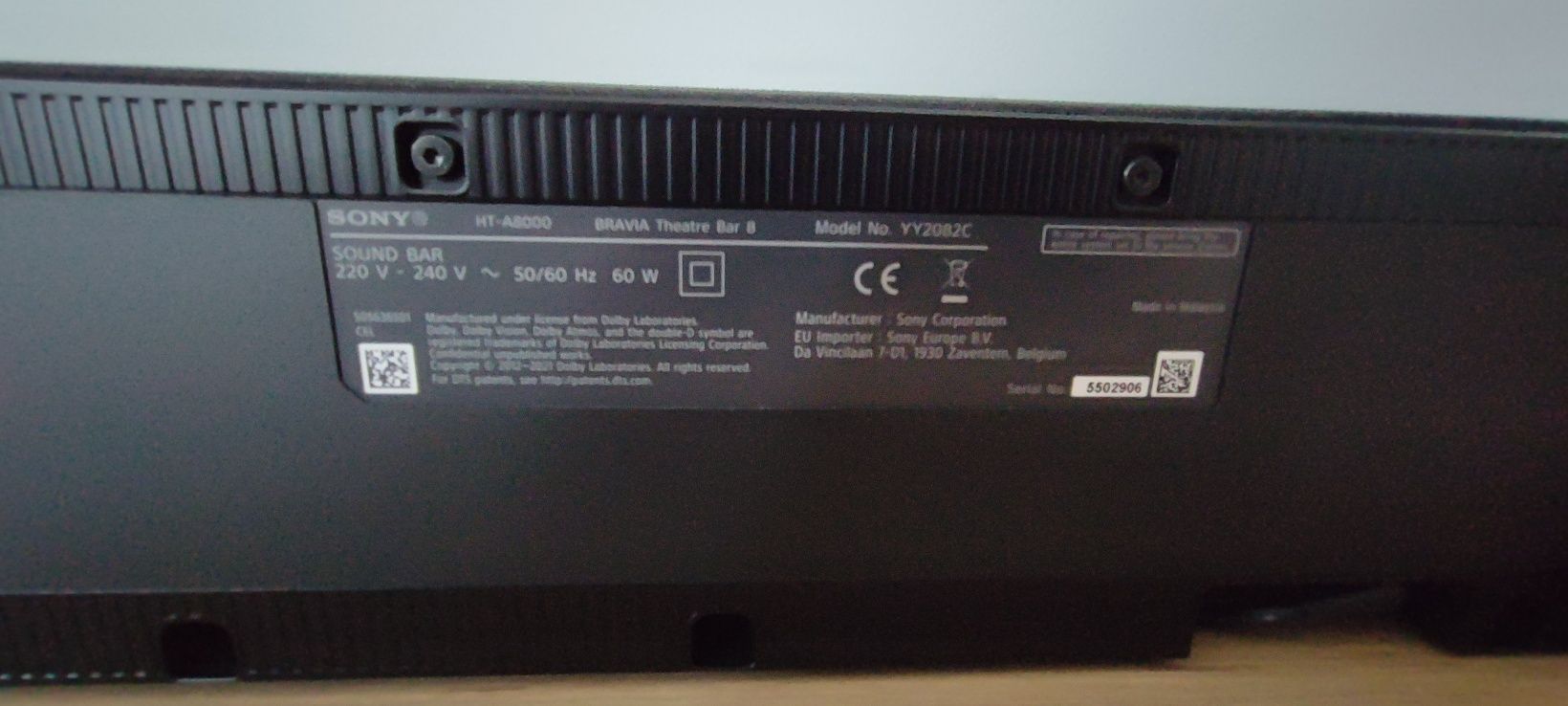 Soundbar Sony Bravia Bar 8 HT-A8000 praktycznie nowy, na gwarancji