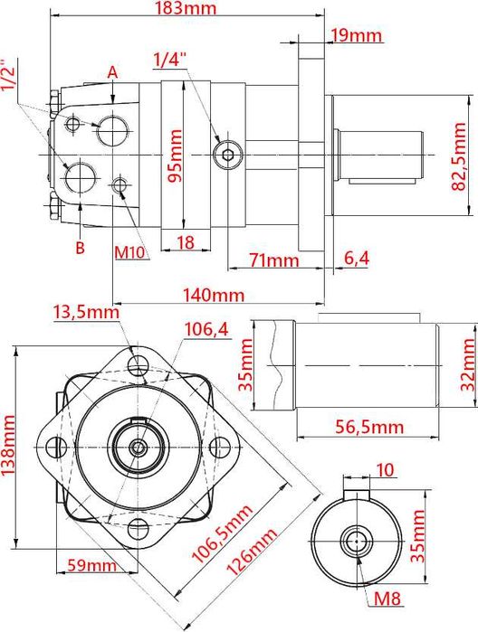 SILNIK Hydrauliczny BMS SMS OMS 100cm3 ALSG3 GR3 [4212]