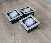 Komplet opraw szarych downlight podtynk + żarówki LED 12V 11W ciepłe