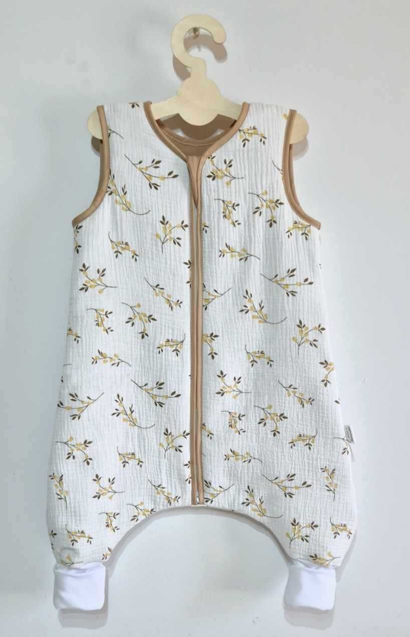 MUŚLIN- Śpiworek z nogawkami SK skarpety 1 tog r.80-86 Gałązka Premium