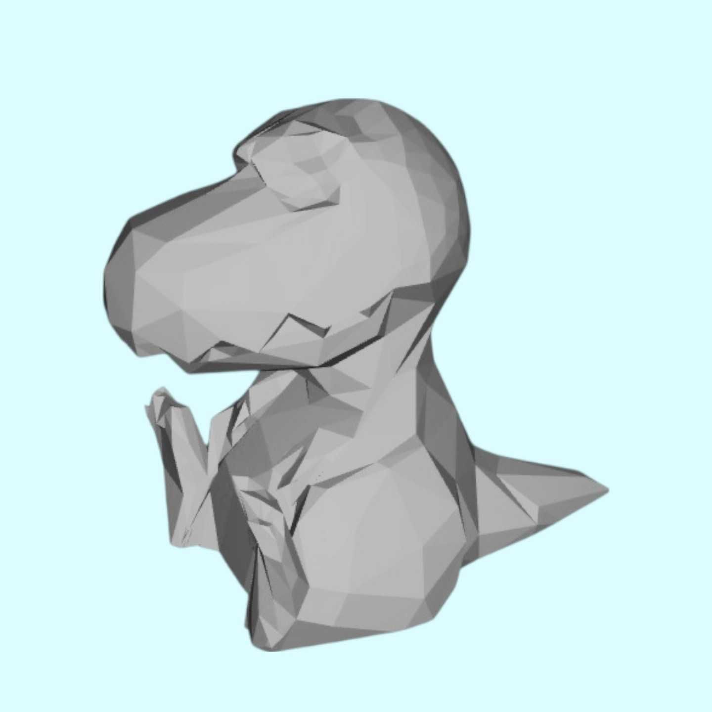 Figura T-Rex Low Poly 3D - Dinossauro Judgy Divertido