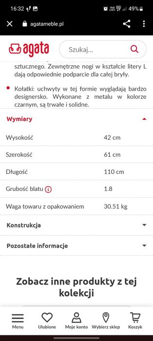 Złożony stolik z Agaty Meble