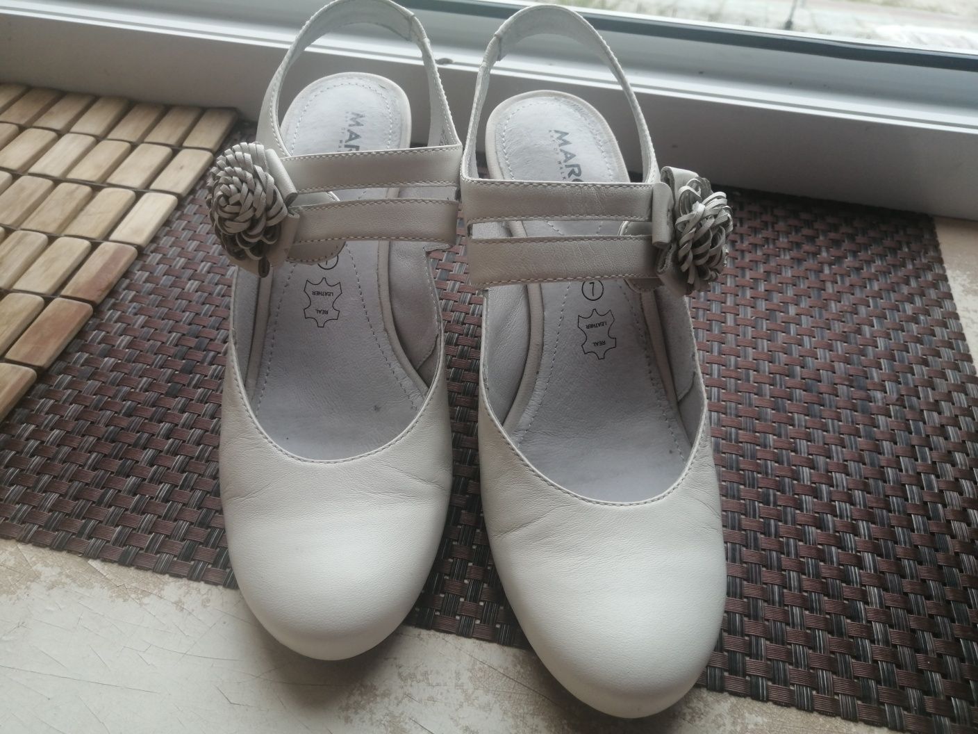 Белые кожаные женские туфли Marco 39-40 р. (6)