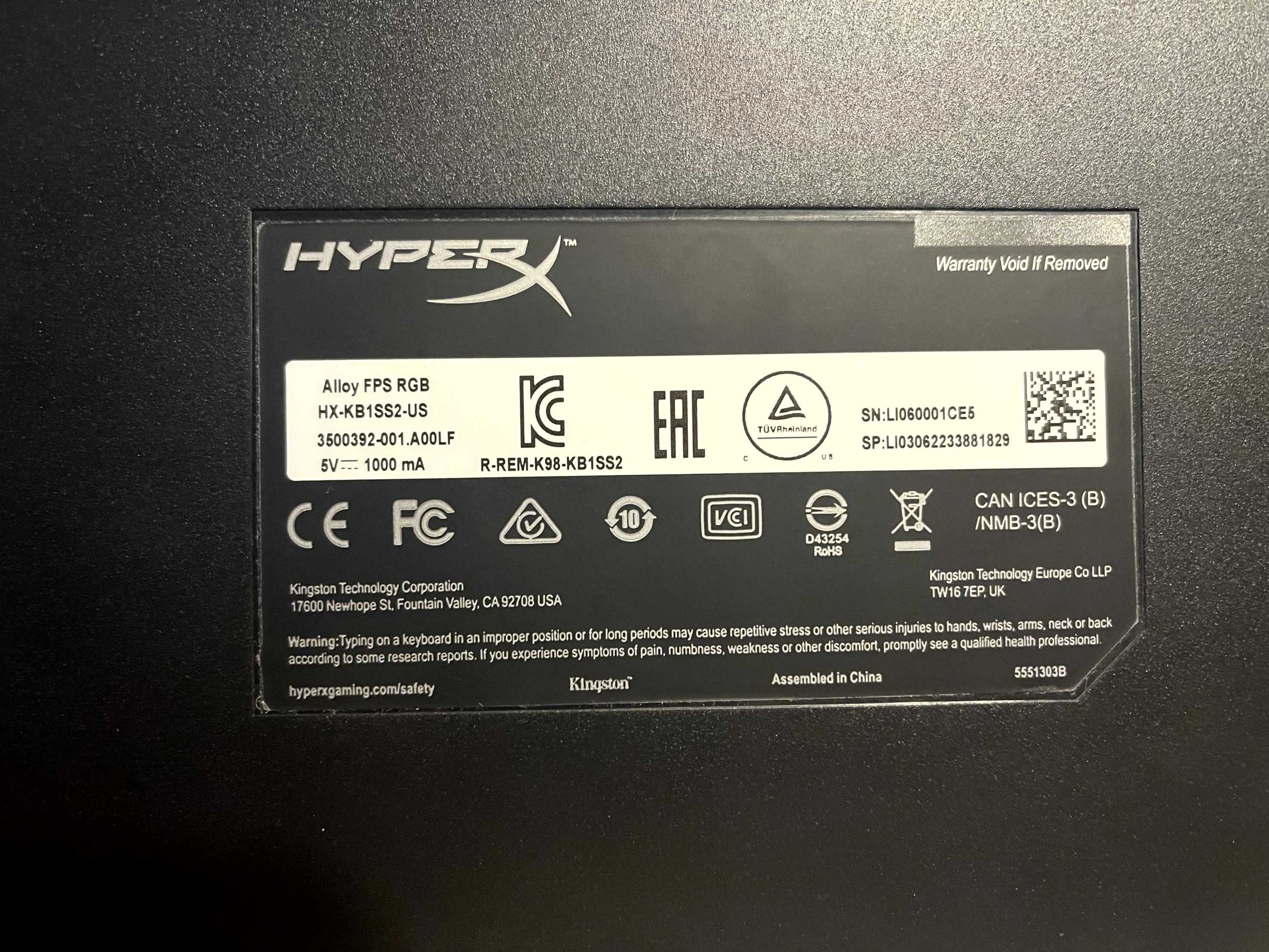 Klawiatura mechaniczna HyperX Alloy FPS RGB