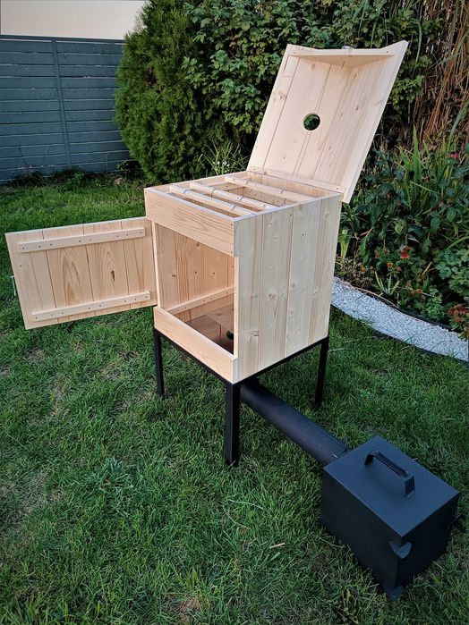 Wędzarnia ogrodowa, domowa, drewniana, wędzarnik, wędzok - zestaw