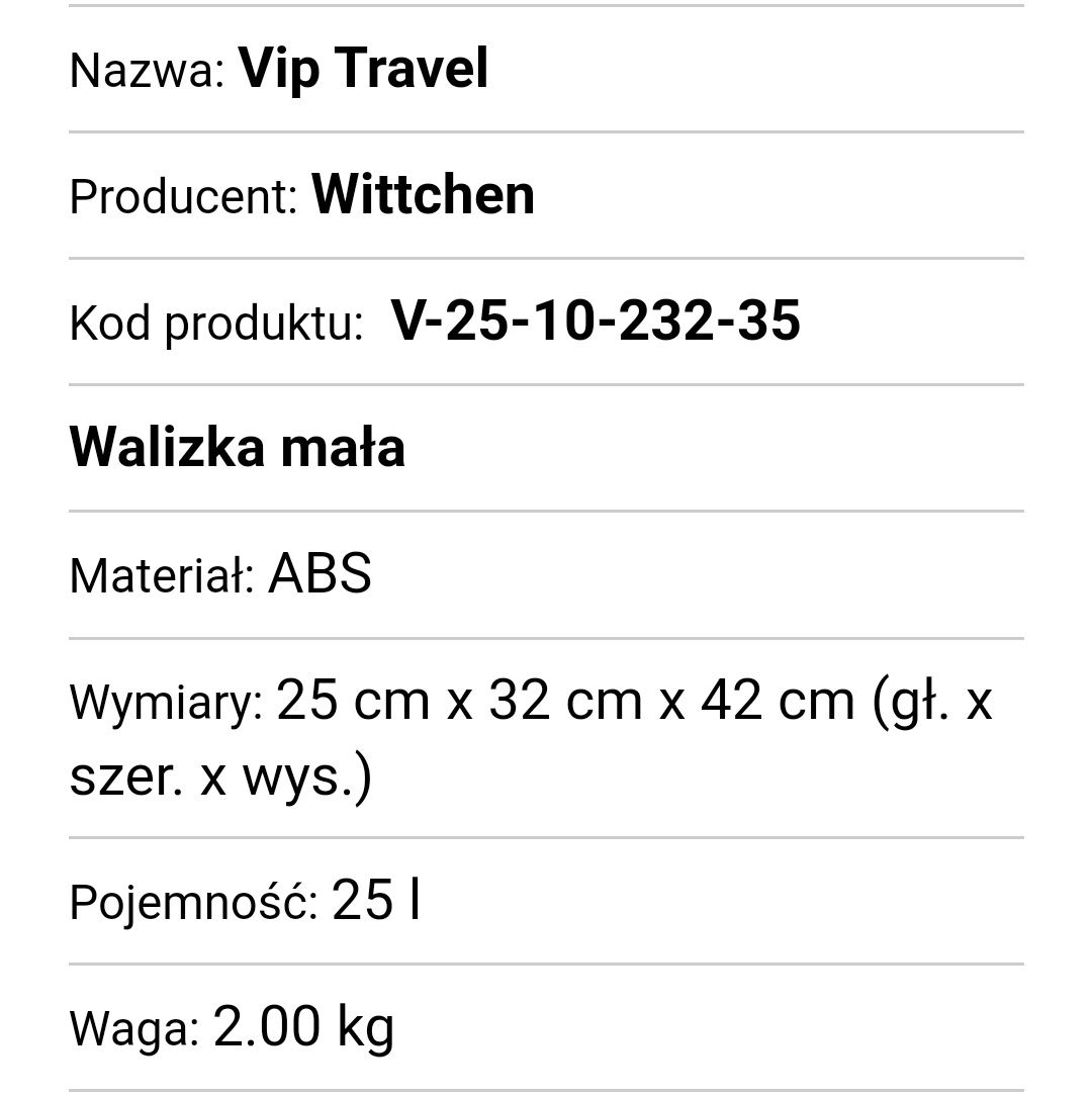 Walizka kabinowa wittchen VIP travel colection