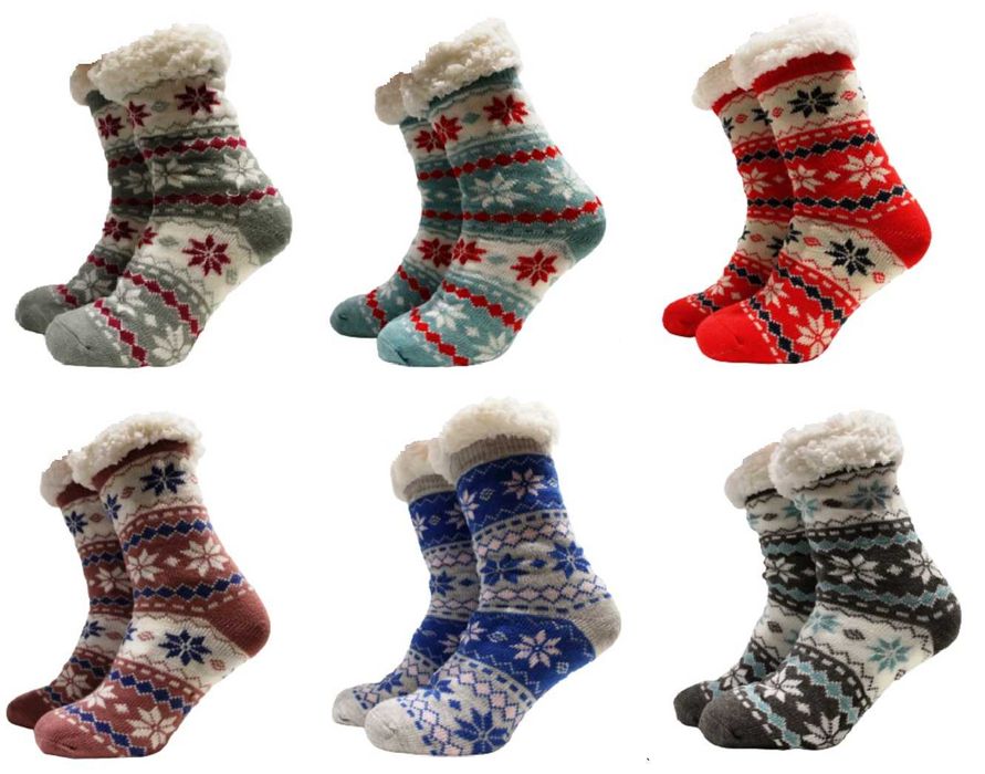 ANTYPOŚLIZGOWE skarpety damskie grube i ciepłe