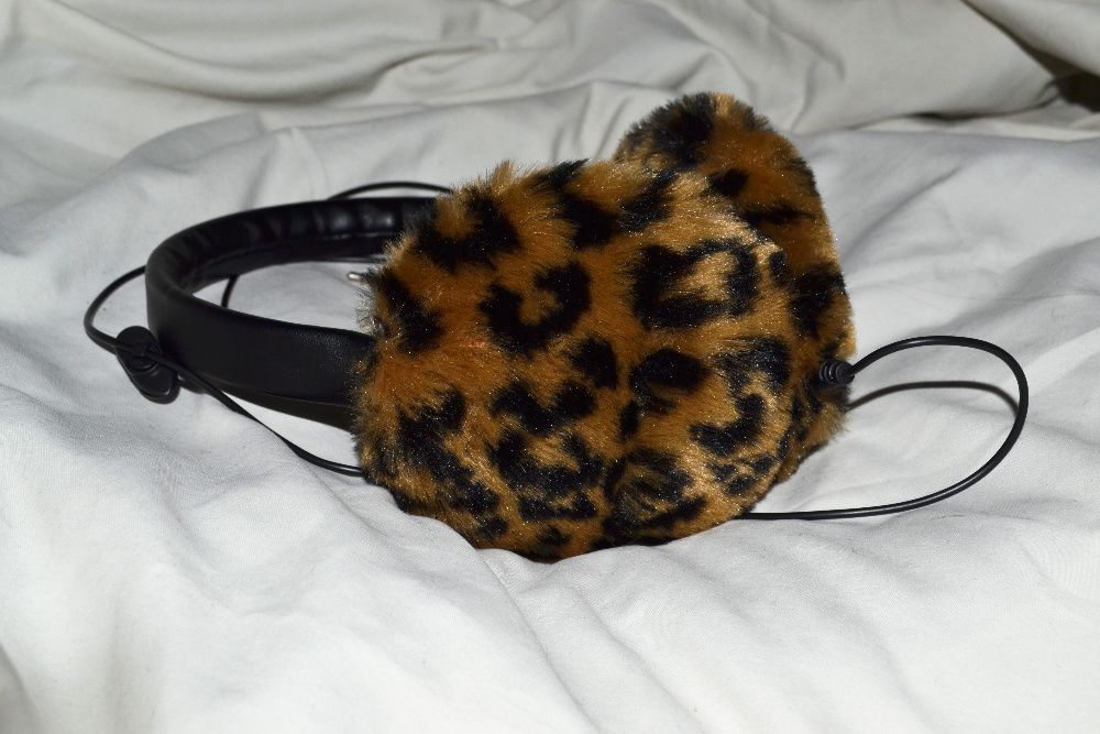 SŁUCHAWKI MiTEC Ear muffs włochate nauszniki panterka pantera centki