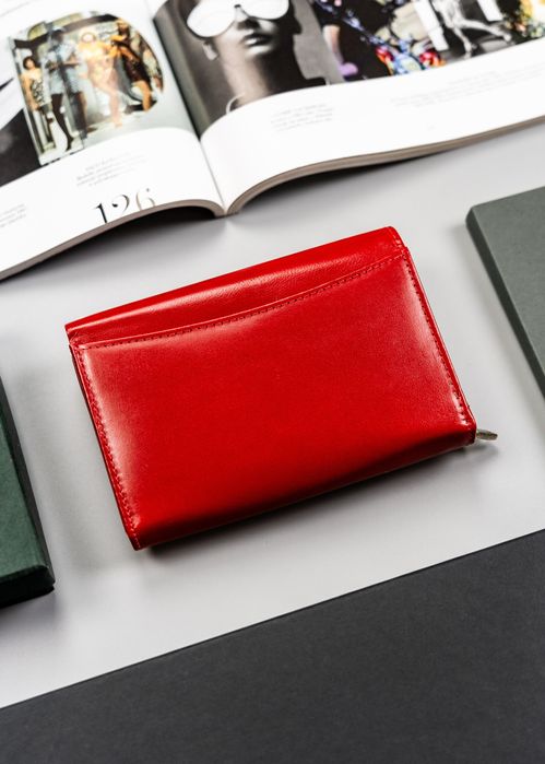 portfel damski skórzany ptn d15-ngv-7551 red