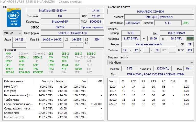 Материнская плата HUANANZHI X99-BD4 Gaming LGA 2011-3 DDR4 M.2