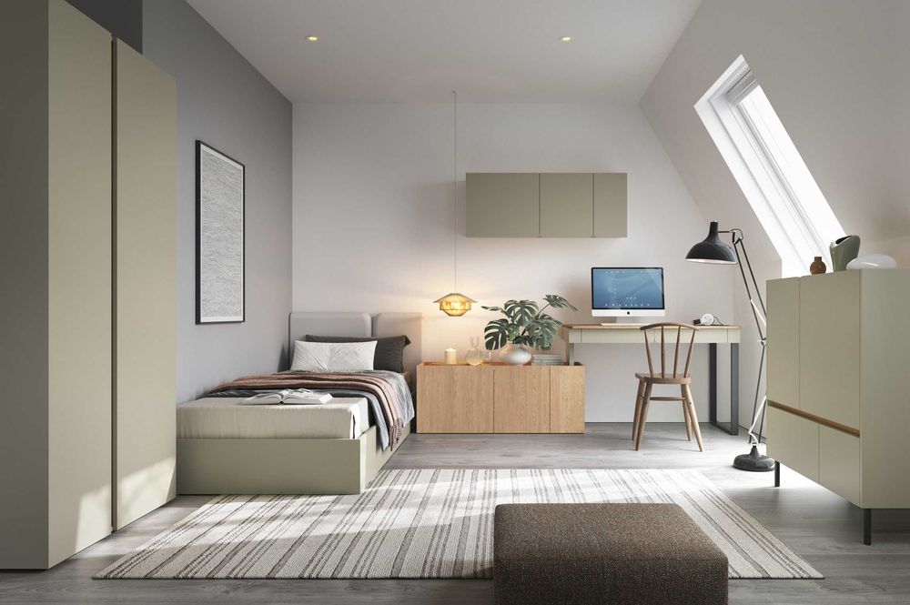 meble dwudrzwiowa szafa 90 garderoba bieliźniarka Beż Zieleń Luca HIT