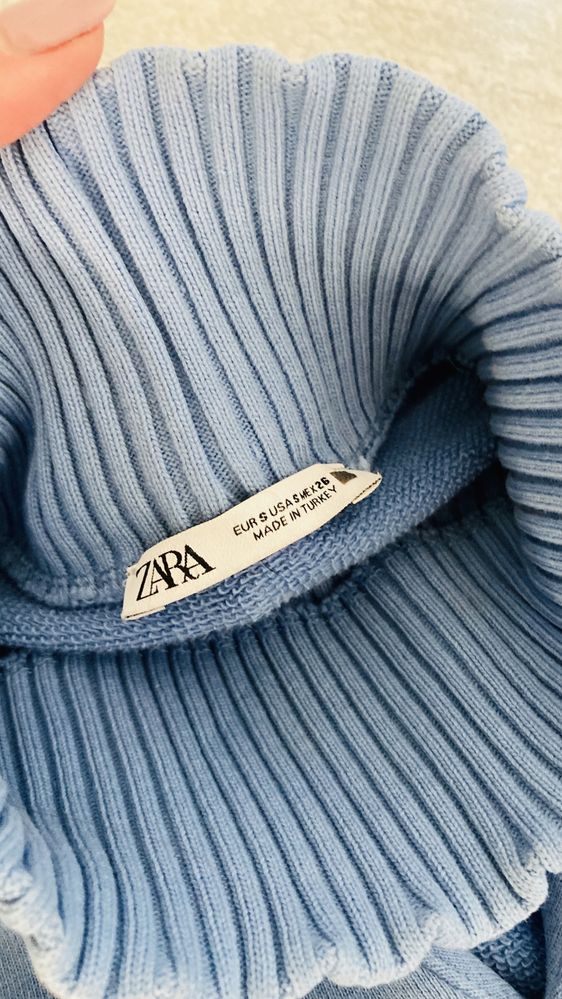 Bluza bluzka Zara S niebieska golf