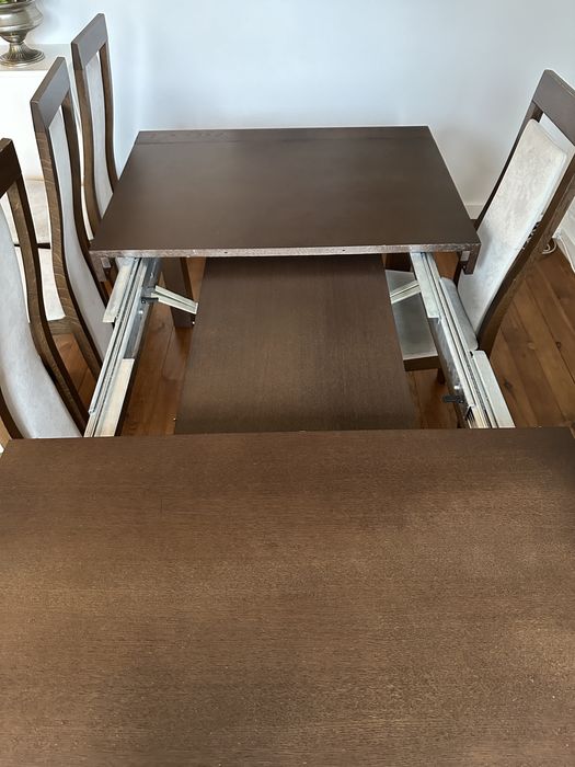 Stol i 6 krzeseł debowych Paged Meble