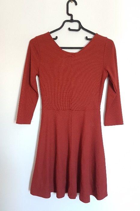 Sukienka damska czerwona ceglasta wesele elegancka S 36 Reserved