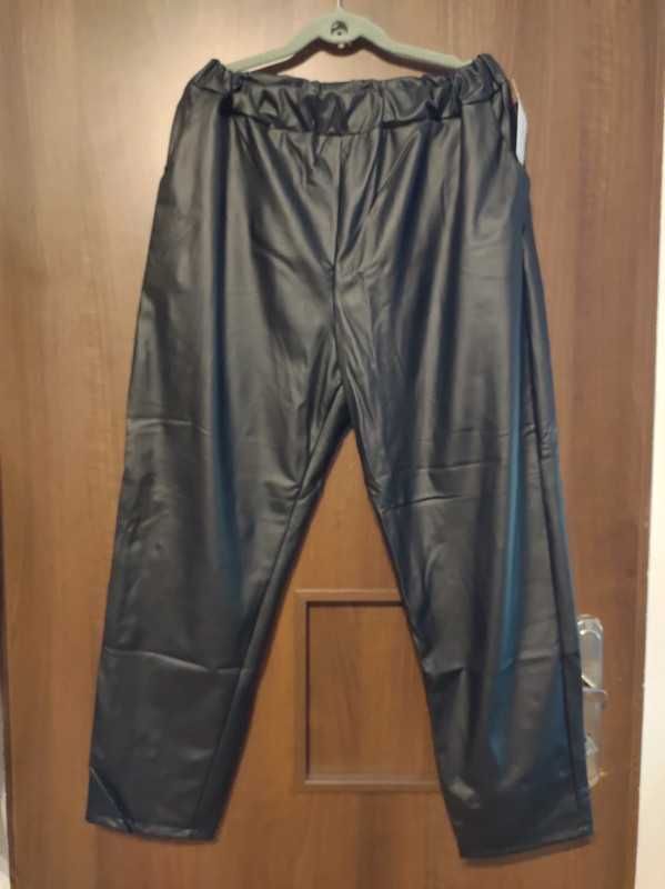 Spodnie Eco Skórka czarne Plus Size nowe z metką 5XL/6XL