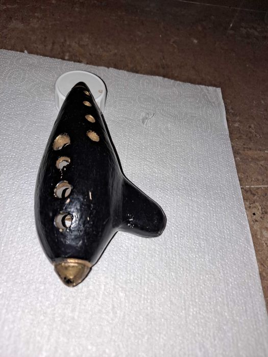 Stara, ceramiczna (glina) , ręcznie wyrabiane i malowana okaryna