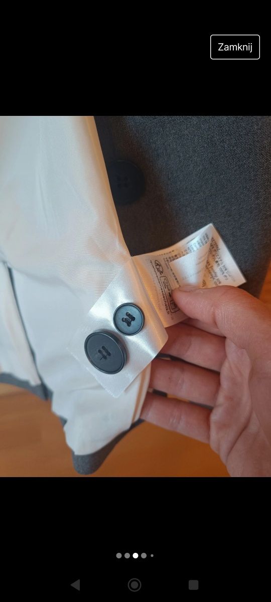 Żakiet, marynarka, szary, h&m. 38. Stan bdb.