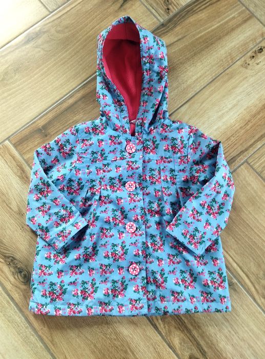 Kurtka przejściowa wiatrówka dla dziewczynki rozmiar 86 kwiaty polar