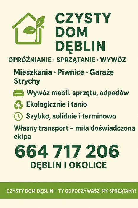 Wywóz mebli, sprzętu, odpadów – sprzątanie mieszkań Dęblin