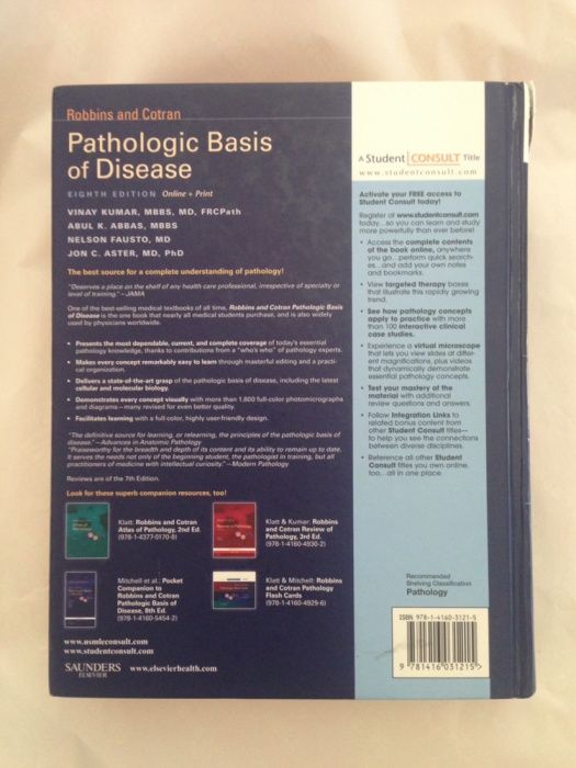 Livro Patologia "Pathologic Basis of Disease", Robbins and Cotran