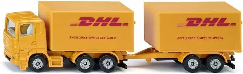 Ciężarówka z przyczepą firmy DHL. Siku. Nowy Produkt