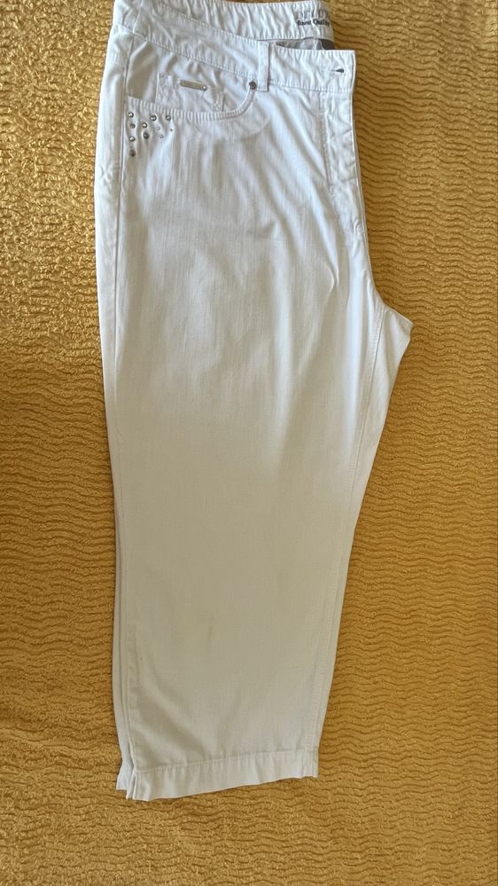 Calças brancas Delux Jeans C&A senhora T46 com brilhantes