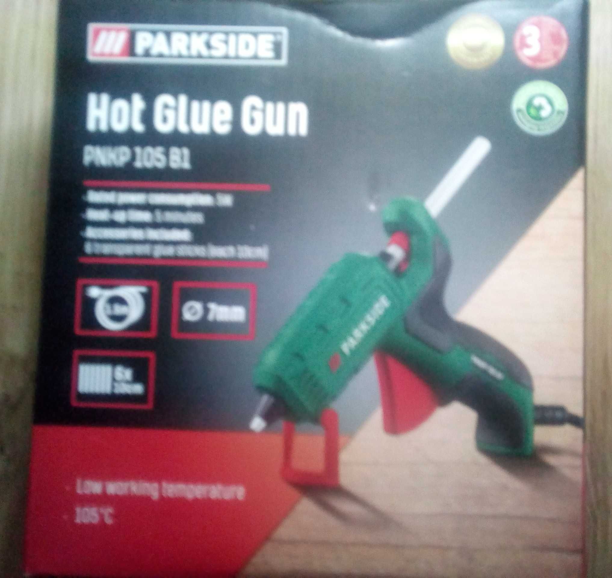 Nowy Parkside Pistolet do klejenia na gorąco fi 7 + 6 wkładów