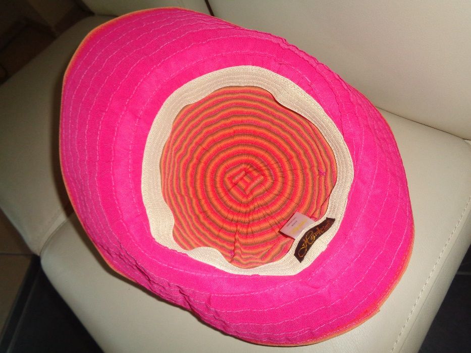 HAWKINS oryg. letni różowy kolorowy damski kapelusz NOWY 57 cm