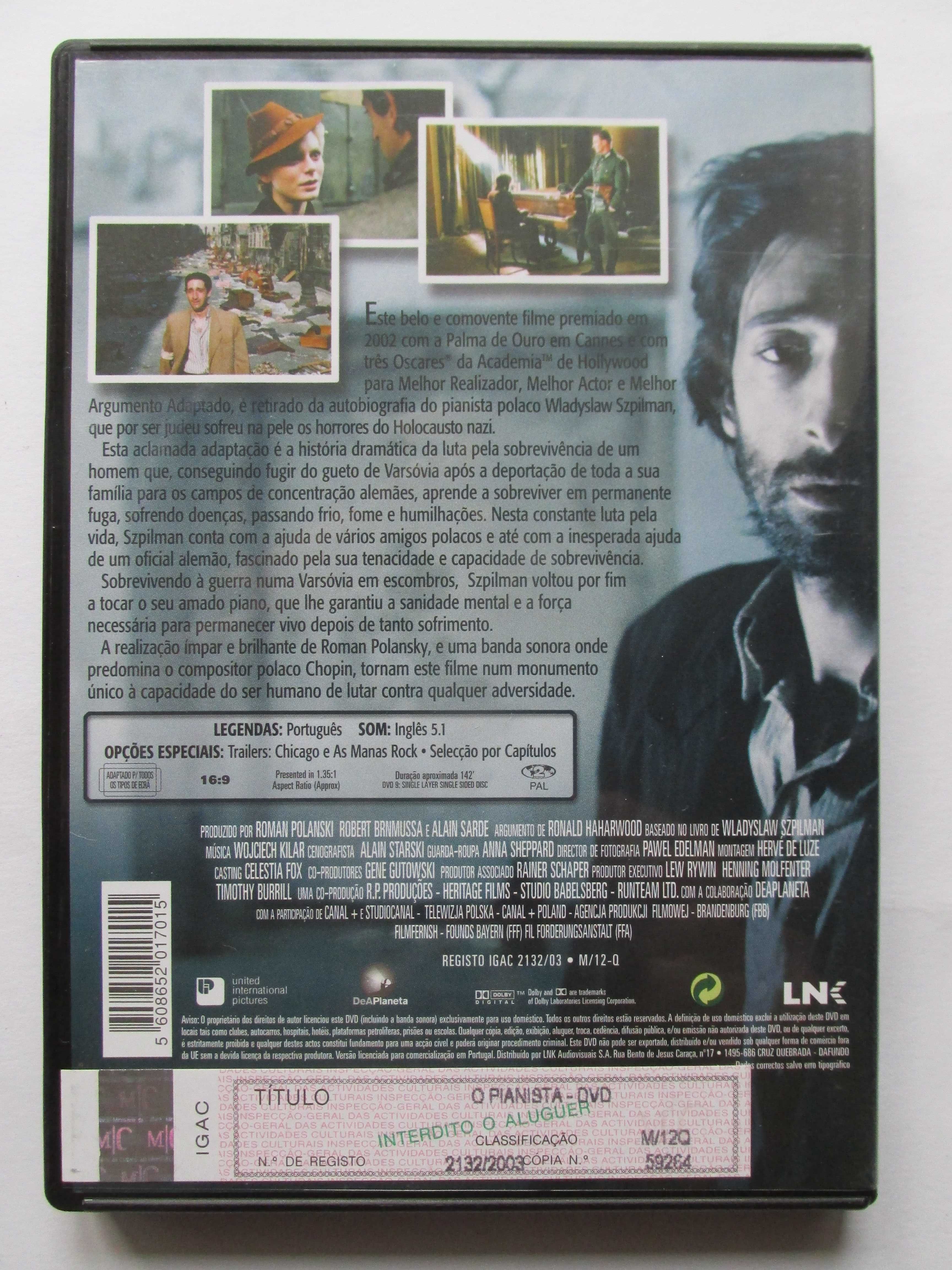 DVD O Pianista, Roman Polanski, com Thomas Kretschmann, Adrien Brody