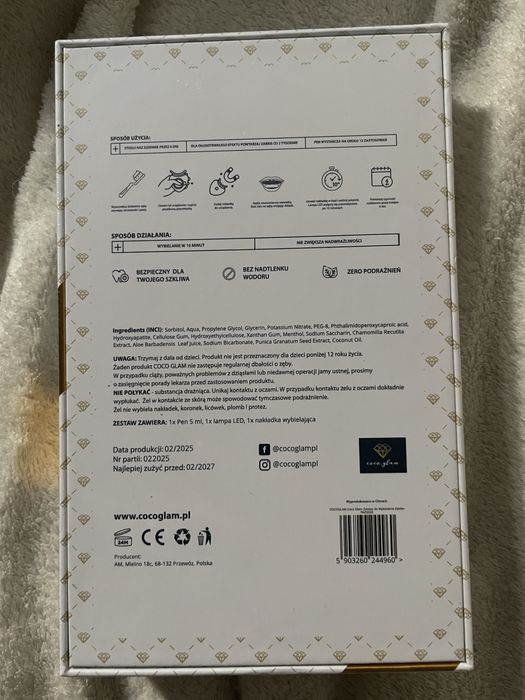 zestaw do wybielania zębów Coco Glam PAP+ LED