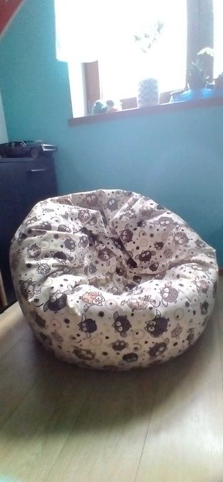 Pufa xxl worek siedzisko fotel + podnóżek + kulki styropianowe