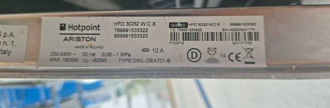 Peças Máquina Lavar Loiça Hotpoin/Ariston