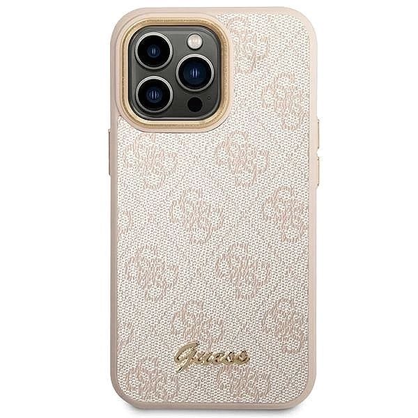 Etui Guess 4g Vintage Gold Logo na iPhone 14 Pro - różowe