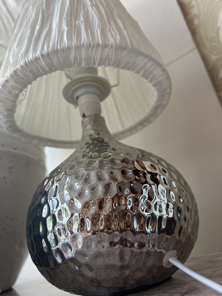 Ceramiczna słodka lampka kolor srebrny Home&you