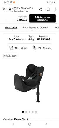 2 em 1: Cadeira Auto Cybec Gold Sirona S I Size 2019 + Cadeira Confort