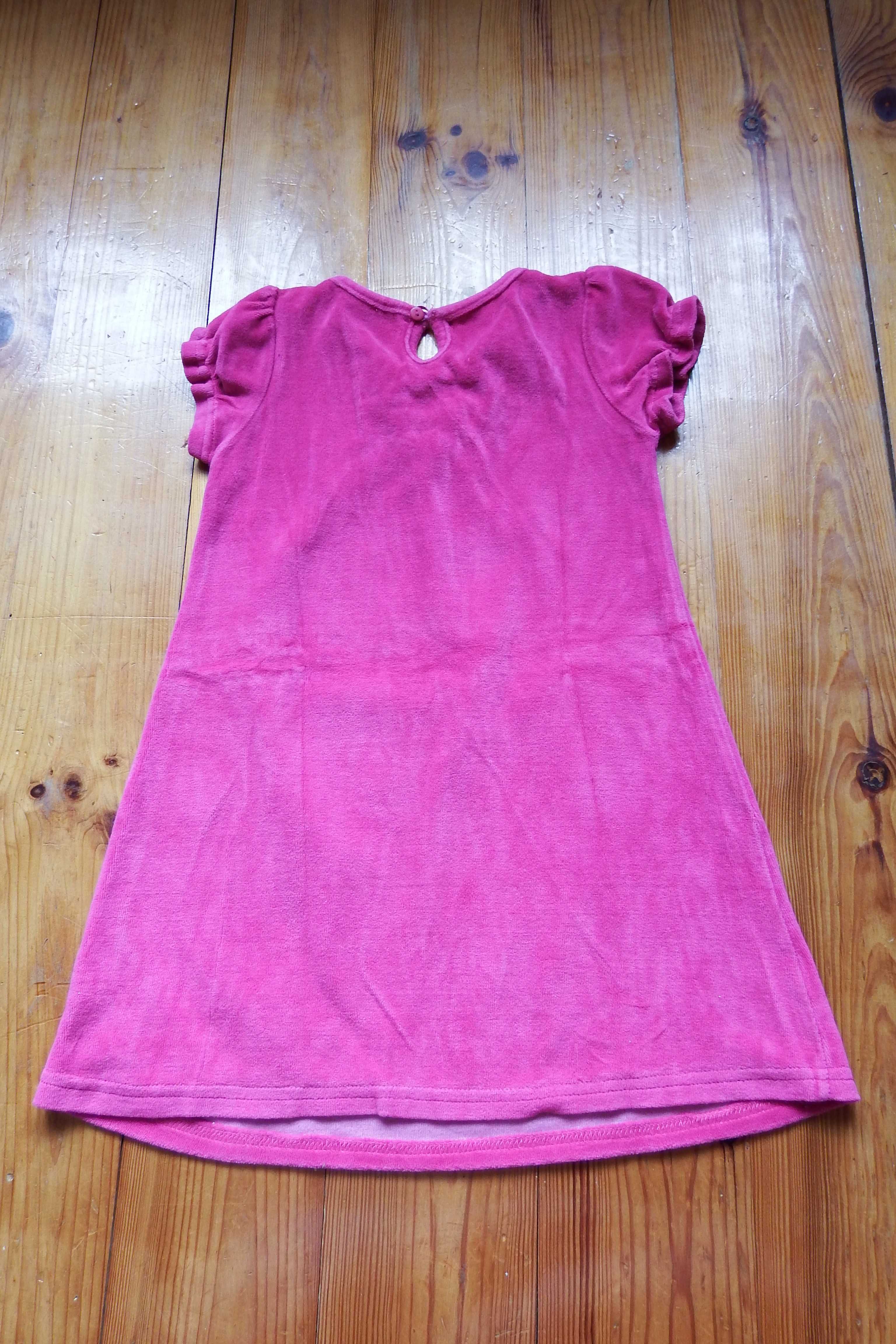 różowa sukienka welurowa 110