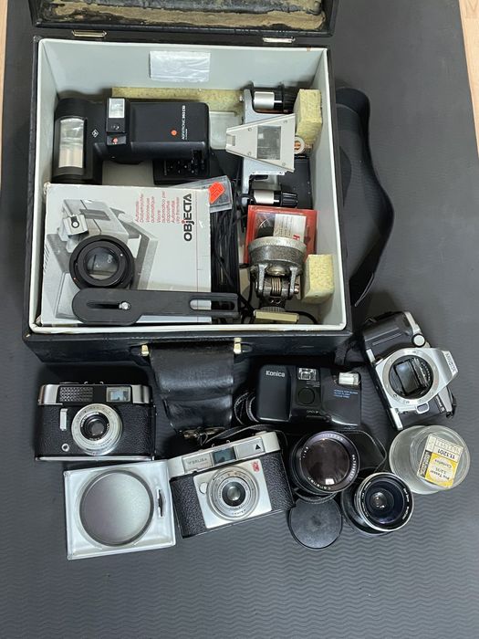 Sprzęt fotograficzny duży zestaw Obiektywy Apraty