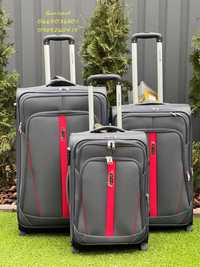 Чемодан чемоданы валіза Wings 1706 2 колеса текстиль ткань