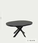 Mesa Luxuosa preta oval extensível