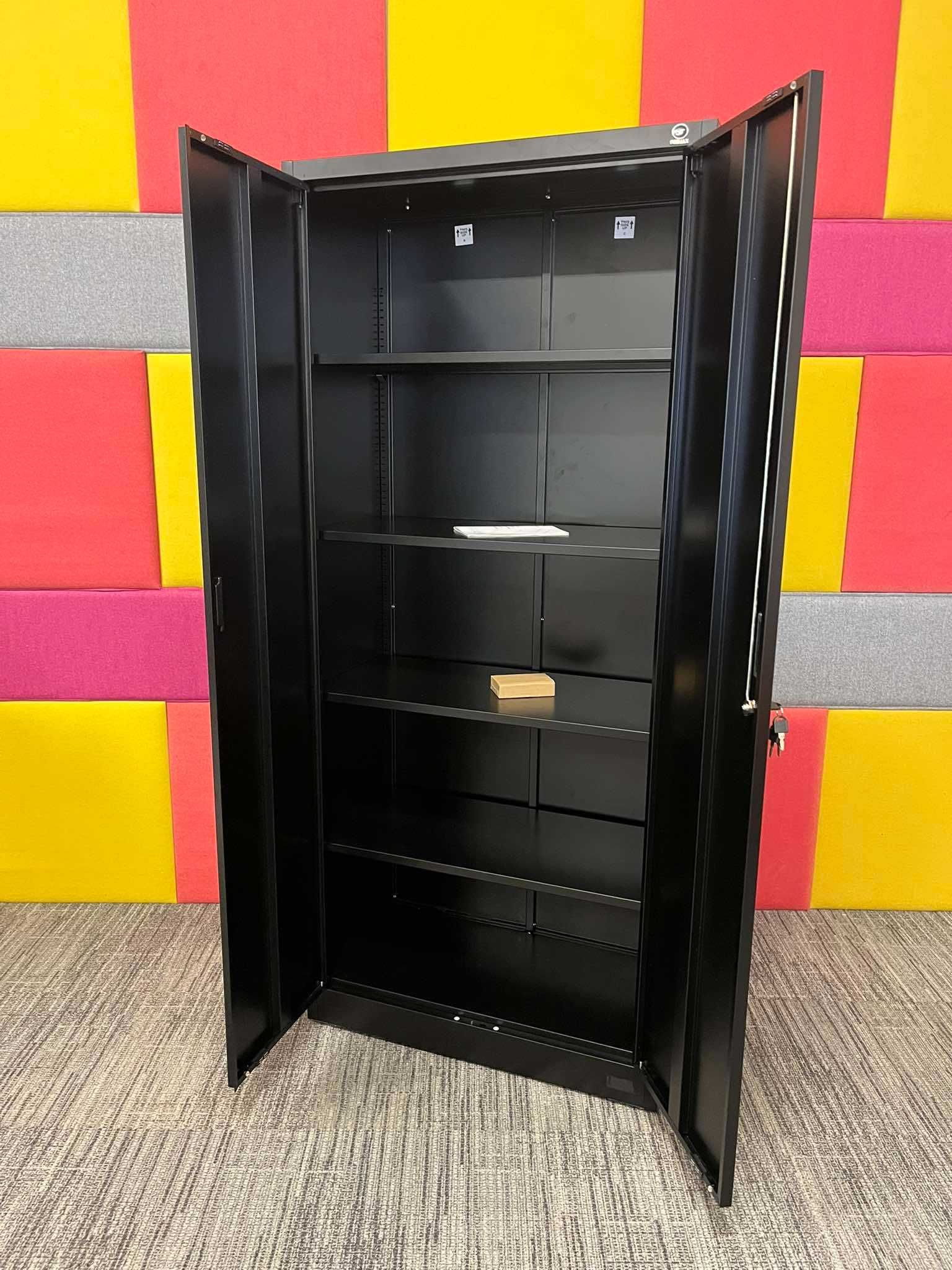 NOWA Szafa metalowa aktowa garażowa na dokumenty 180x80x40 czarna