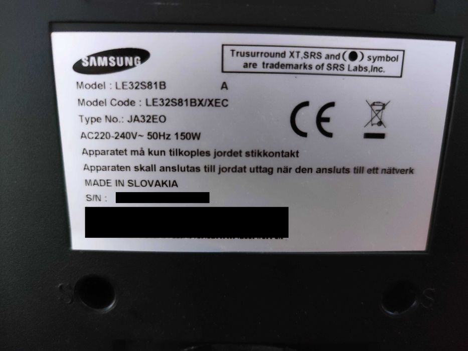 TV Samsung 32'' funcional (entradas HDMI avariadas)